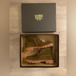 SOLD: G.H Bass Olive Green Boots